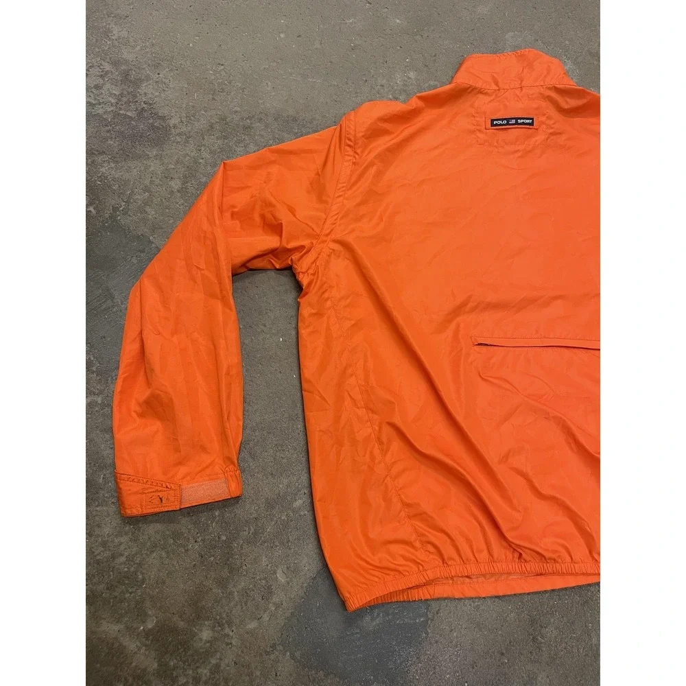 Polo Sport Ralph Lauren Jacket Mens XL‎ Orange Windbreaker Full Zip Lightweight
